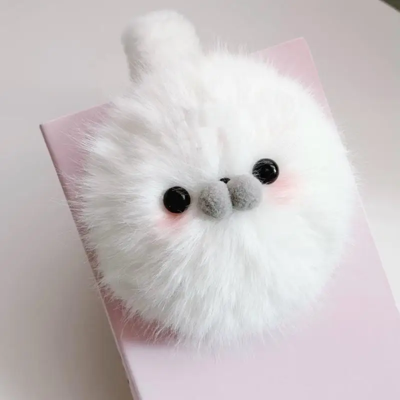 Cute Winter Seal Earmuff Scarf Children Student Cross Fur Scarf Gloves Set Neck-protecting Kawaii Girls Outdoor Warm Plush Scarf