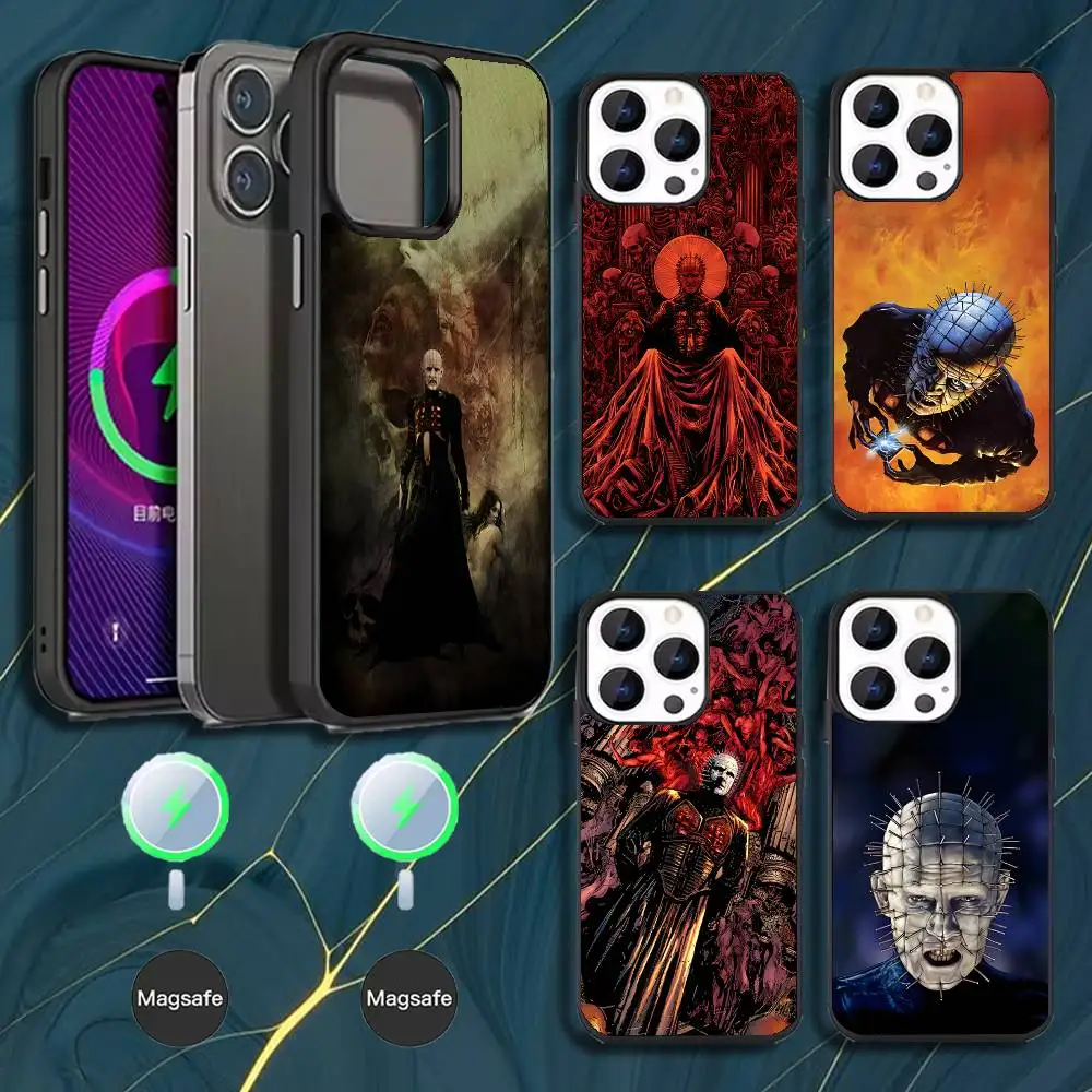 

P-Pinhead H-Hellraiser Phone Case For iPhone 16,15,14,13,12,11,Pro,Max,Plus,Mini,Magsafe,Magnetic Wireless Charging Case