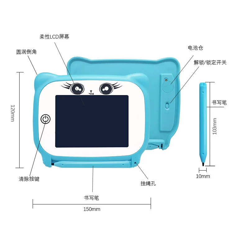 لوحة رسم خربش LCD للأطفال ، تابلت للكتابة ، لوحة رسومات إلكترونية ، رقيقة جدا ، وسادات كتابة يدوية محمولة ، هدايا أطفال