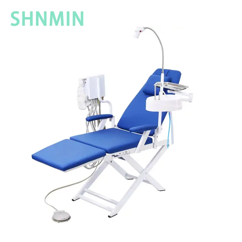 Easy to Install 2/4 Hole Luxury Folding Portable Patient Dental Folding Portable Chair with Turbine