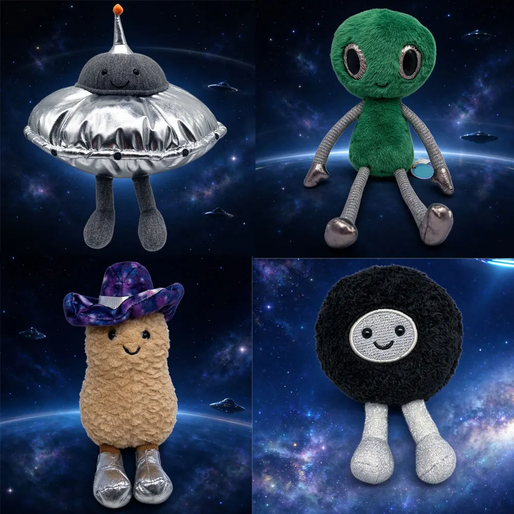 New New UFO Alien "Space Peanut" Flying Saucer Plush Toy – Soft Cartoon Alien Doll Keychain and Bag Charm (Birthday Gift) - Aliexpress Deal