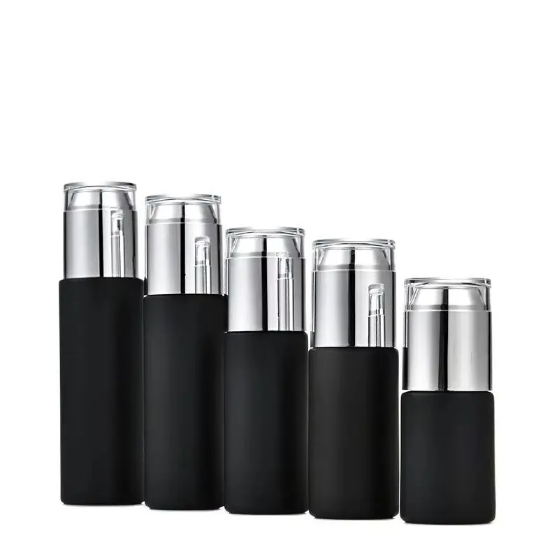 

10Pcs Mist Spray Bottle Glass Matte Black Perfume Atomizer 30/40/50/60/80/100ML 10pcs Cosmetic Body Care Emulsion Lotion Bottles