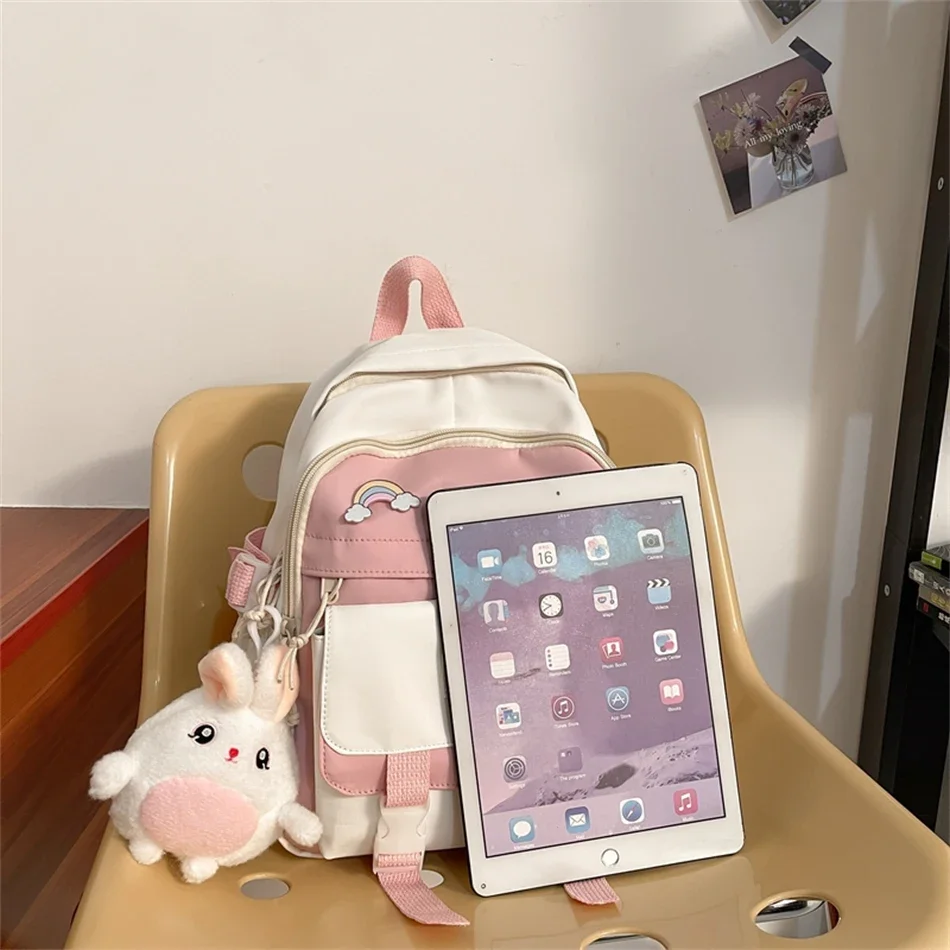 New Cute Backpack Purses Women Waterproof Nylon School Book Bags Small Designer Rucksack for Teenager Girls Female Travel Sac