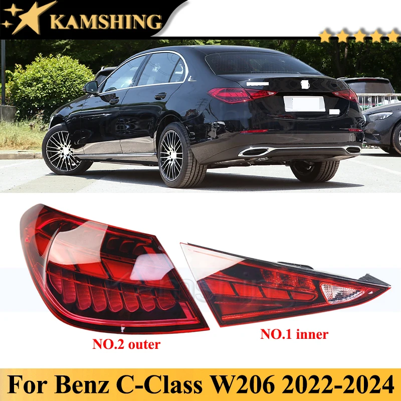 

Kamshing Rear Tail Light Tail Lamp For Benz C-Class W206 2022-2024 Taillight Taillamp Brake Light Rear Turn Light