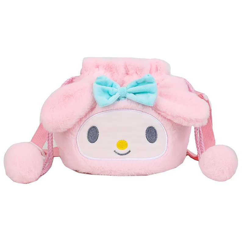 Cartoon Plush Bags For Women Sanrio Cinnamoroll Kuromi Shoulder Bag Large Capacity Crossbody Bag Coin Purse Handbag Girl Gift