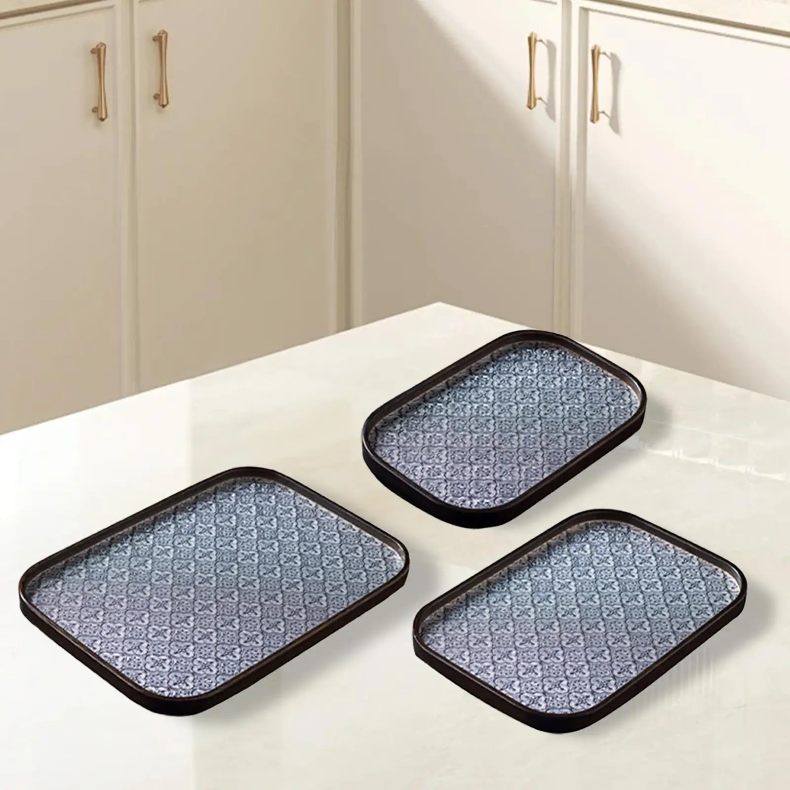 Fruit Snack Tray Cup and Mugs Holder Food Platter Multipurpose Wood Tea Tray for Hotel Tea Room Household Bathroom Countertop