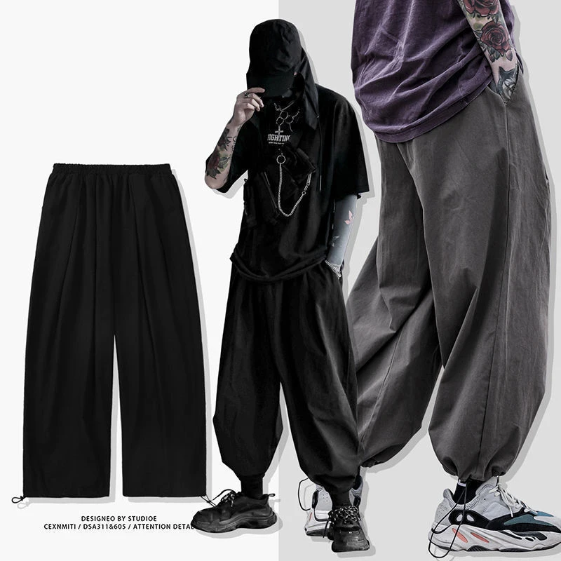 2025 Men's Casual Harem Pants New Wide Leg Lantern Pants Spring Summer Baggy Sweatpants Joggers High Quality Casual Trousers Men