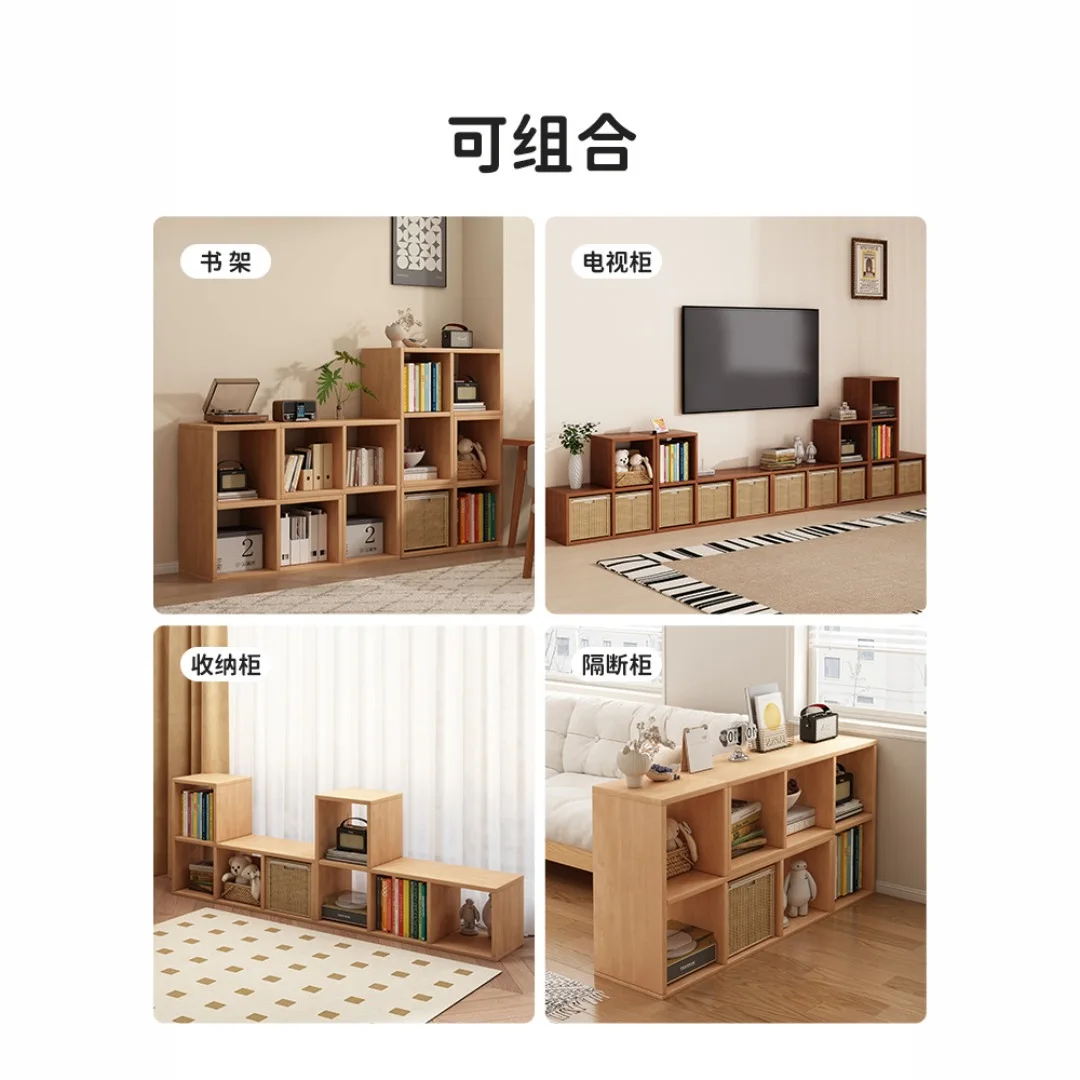 Modular combination cabinet Living room bookcase Grid cabinet Grid cabinet Against the wall Low Household solid wood