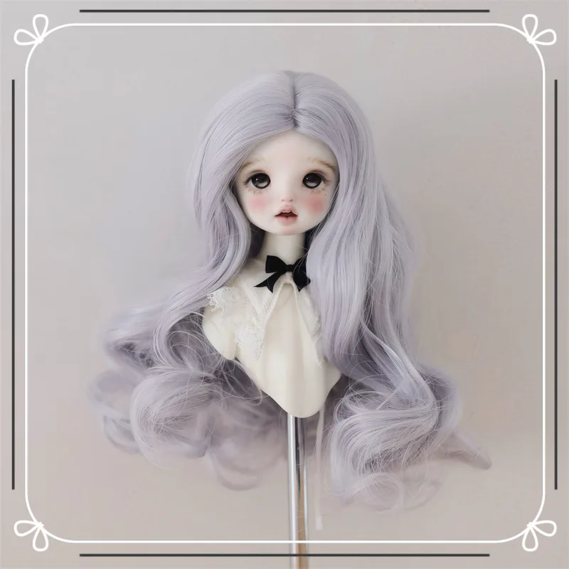 BJD doll wig for 1/6 size light blue large wave wig curly hair doll accessories