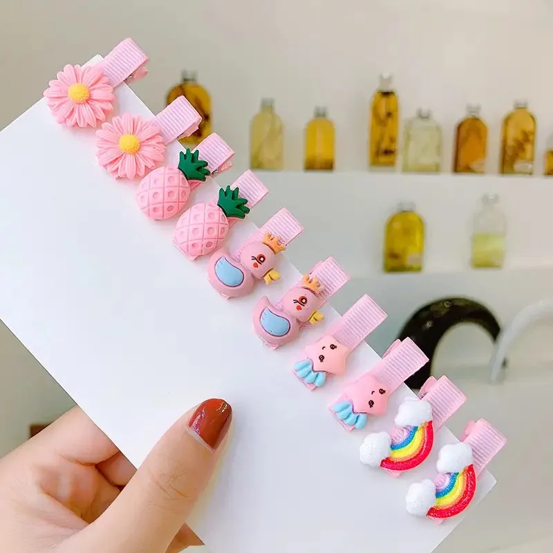 30PCS or 10PCS Hair Clips Girls Cute Cartoon color Hair Accessories Candy Color Style Hair Clips Toddler Hair Wear Headdress