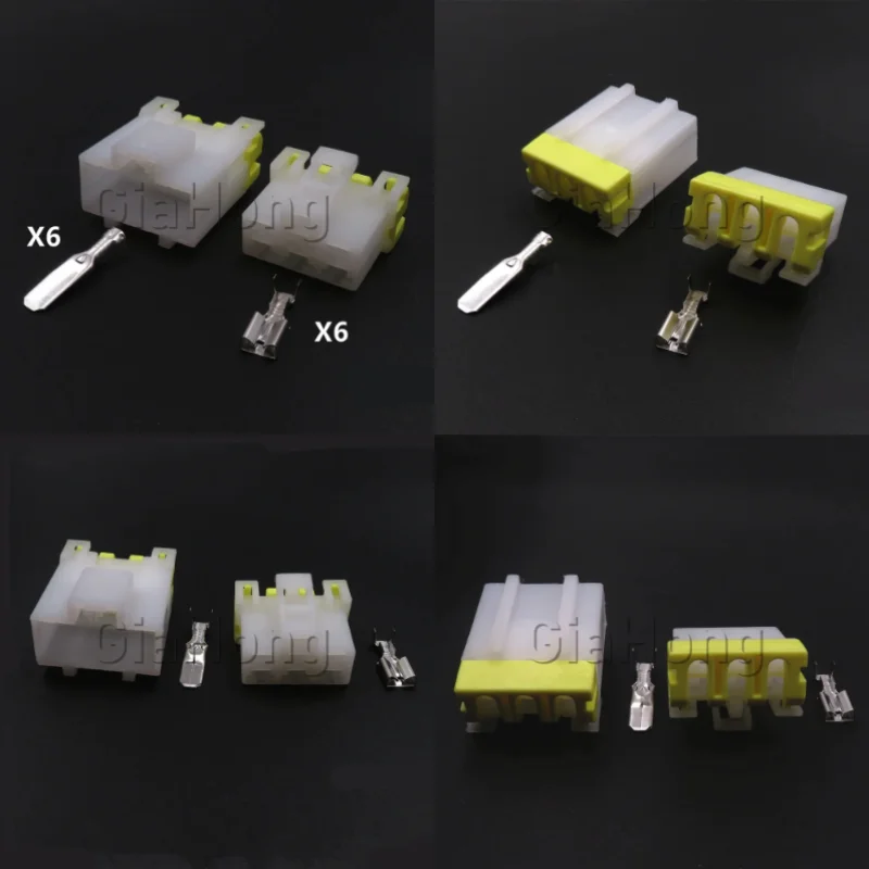 1 Set 6 Ways AC Assembly Parts Motormeter Plastic Housing Connector 7122-6060 7123-6060 Car Instrument High Current Sockets