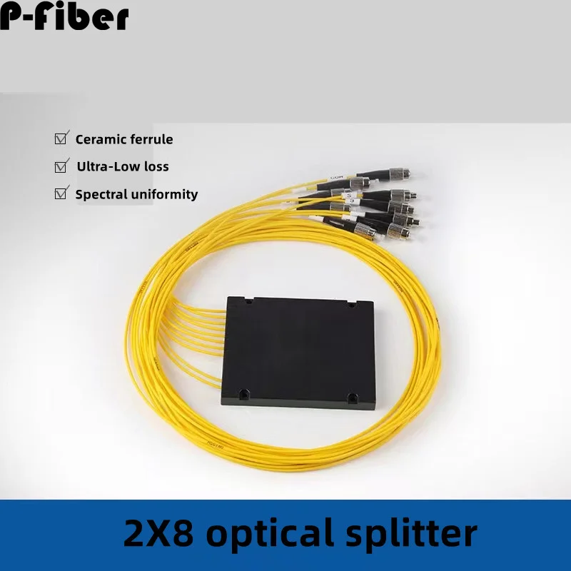 2x8 divisor de fibra FC/SC UPC/APC empalme cassette 2/8 guía de onda plana pigtail cassette