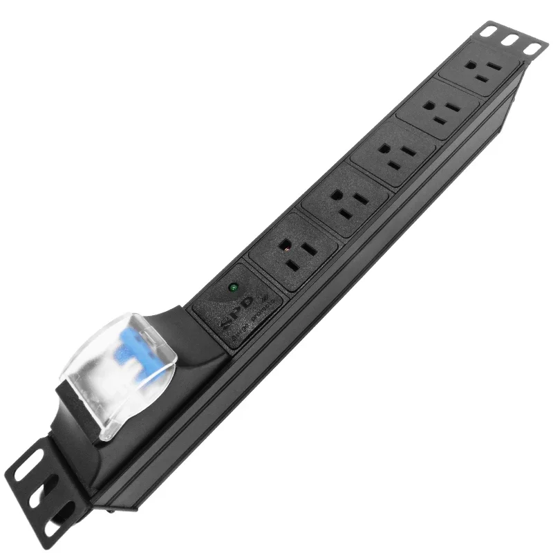 

Network Rack SPD PDU Power Strip 3500W 5 US Socket 16A Circuit Breaker 2Meters Extension Cord Aluminium Alloy Shell