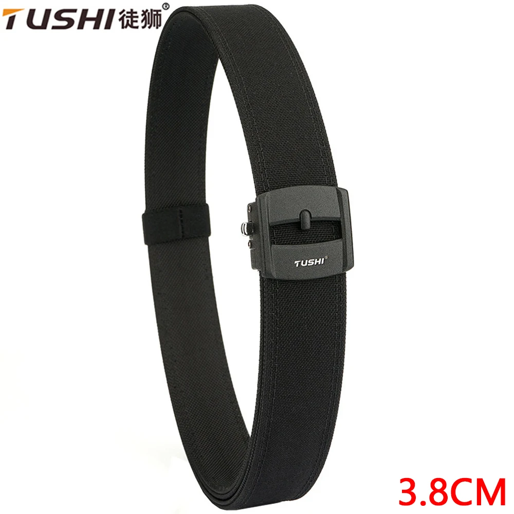 TUSHI Belt Strong Casual Belt for EDC Metal Automatic Buckle Tactical Outdoor Belt Tight Nylon Rigid Girdle Men's Military belts
