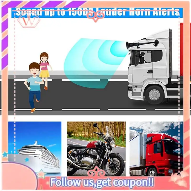 

Durable 150Db 24V Air Horns For Truck, Single Trumpet Truck Air Horn, For 24V Vehicles Train Car Ship Boat Lorry, 17 Inch