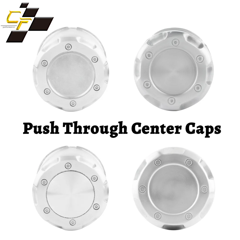 

CF Performance 4pcs Push Through Center Caps for 4.25''/3.27''/5.51''/4.25''Truck/Trailer Car Modification Accessories Aluminum