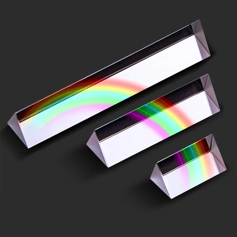 Triangular Prism Rainbow Prisma Crystal Photographic Physics Light Experiment Mitsubishi Mirror For Teaching Light Spectrum