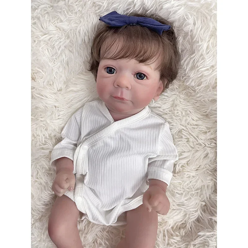 19inch Silicone Baby Doll Reborn Felicia Handmade Art Doll Hand Painting 3D Skin with Detailed Veins muñecas reborn baby doll