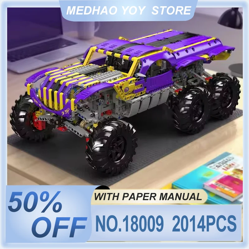 

Горячий стиль Mold King 18009, фиолетовый тигр, альпинистский автомобиль, электрический строительный блок, приложение с дистанционным управлением, багги, мотор, детская игрушка Chrisma, подарок