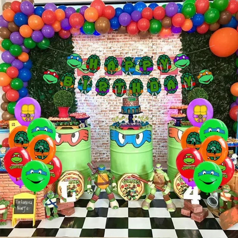 10/12 szt. Żółwi Ninja TMNT balon wypełniający lateksowe balony gry balony na imprezę Happy Birthday Party bożonarodzeniowe dekoracje na prezenty