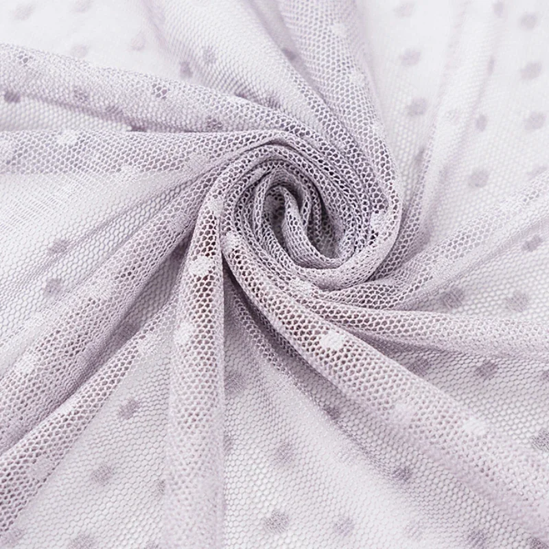 البولكا نقطة شبكة النسيج بلون فستان الزفاف الستائر السرير ناموسية زخرفة خلفية القماش موضة مواد الخياطة