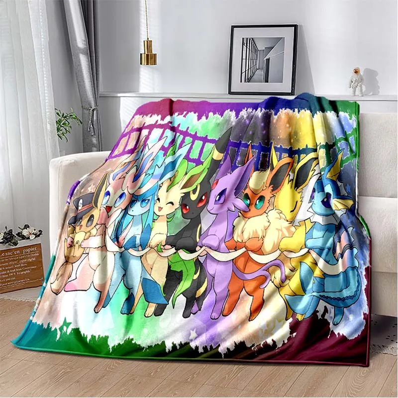 6 Size Pokémon Cartoon Blankets Cute Pikachu 3D Printing Comfortable and Soft Picnic Blanket Gift To Family or Friends