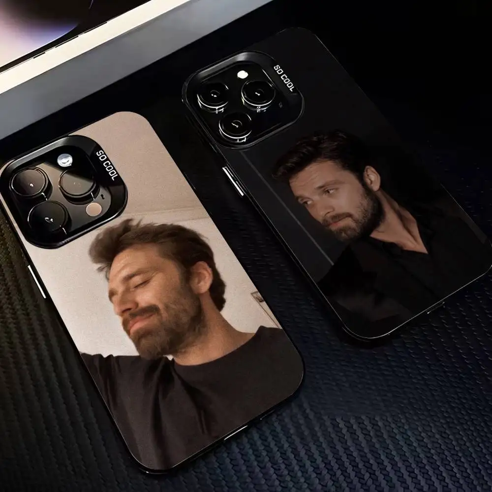 

Чехол для телефона S-Sharp A-Actor S-Sebastian S-Stan для iPhone17,16,15,14,13,12,11,Pro,MAX Серый матовый силиконовый черный чехол