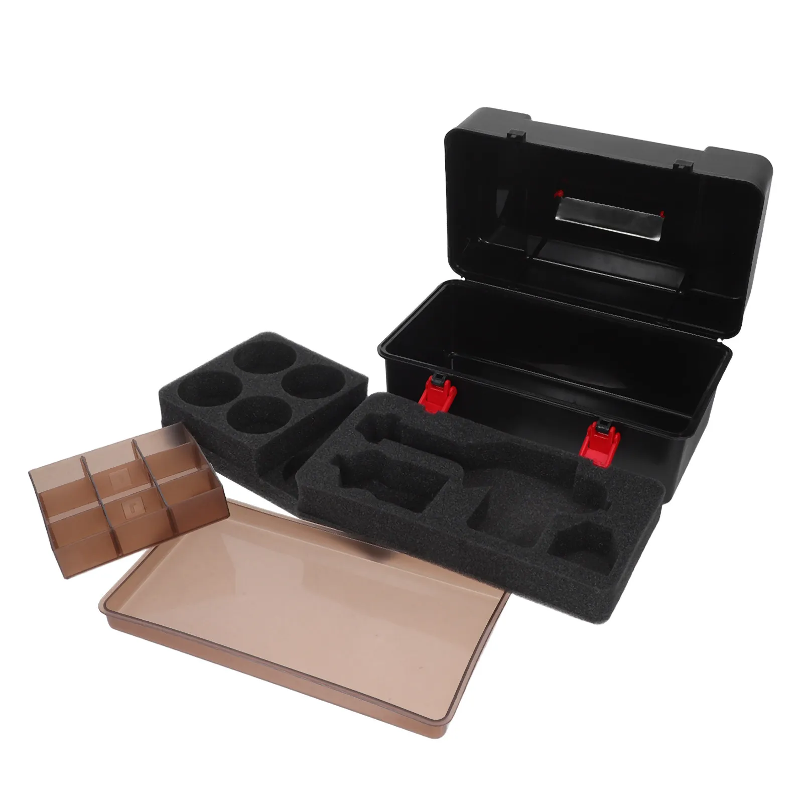 

1Set Gyro Storage Box Plastic Spinning Top Organizer Portable Carrying Case Handle Sponge Liner Dividers Battle Tops Launcher