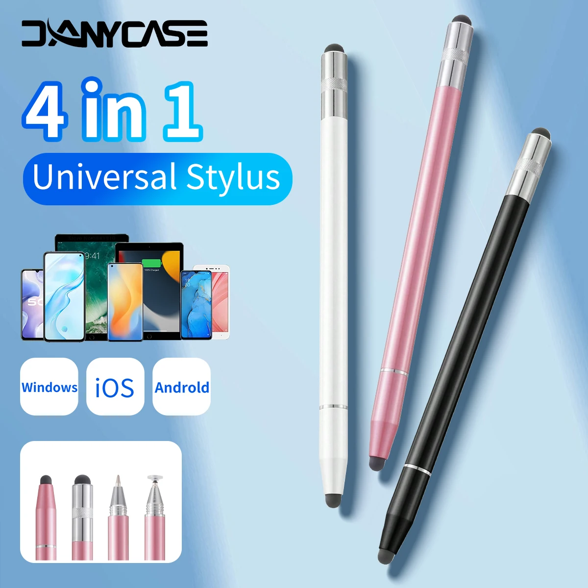 

4 In 1 Universal Stylus Pens For Touch Screens High Sensitivity Precision Capacitive Stylus Compatible With Touchscreen Devices