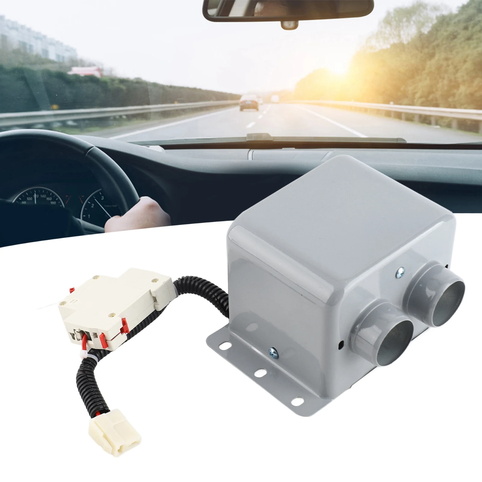 

600‑800W 2 Hole Car Electric Heater Winter Heating Warmer Window Defroster Demister Car Defroster Car Heating Fan Car Demister