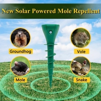 Powerful and Efficient Solar Powered Mole Repellent with Screw, Sonic Gopher Repellent for Lawn Yard, Outdoor Groundhog Deterren