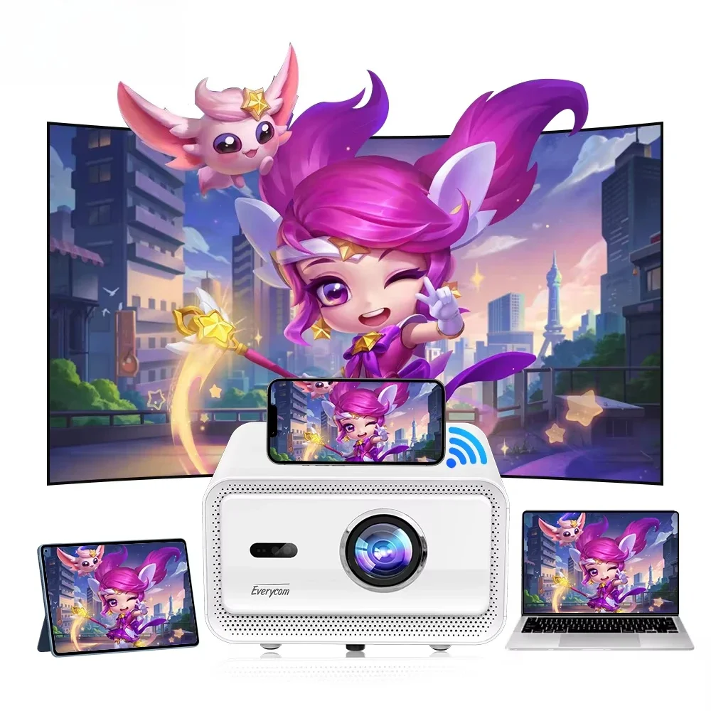 

Real 1500 ANSI 4K Video Projector Mirror Screen Smart Android 12 Movie Theater Projector Cubelite Mini Beamer 4K 1080P Projector