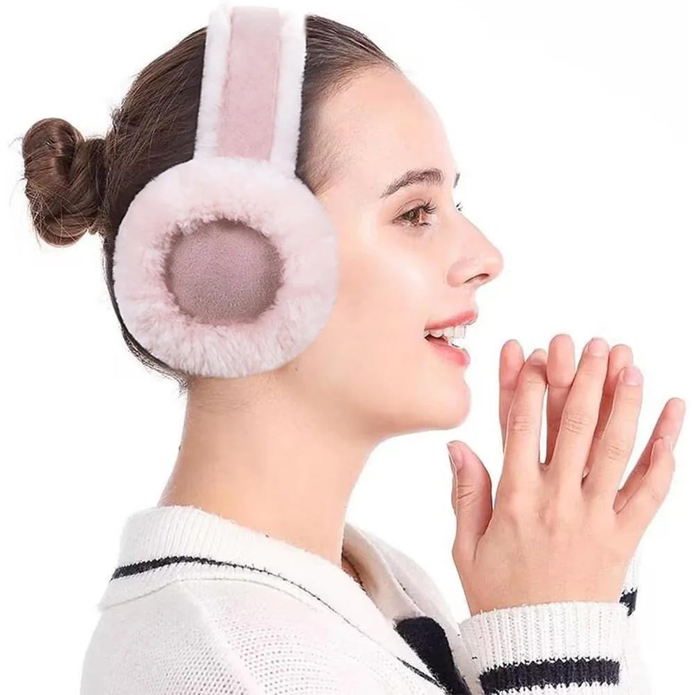 أغطية أذن من الصوف للنساء والرجال غطاء للأذنين منفوش ناعم ومريح لتدفئة الأذن أغطية أذن خارجية للطقس البارد