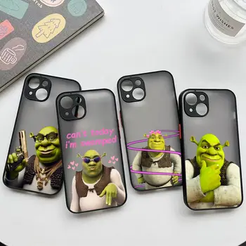 Anime Funny Movie Shrek Phone Case For Apple iPhone 16 ProMax 14 13 12 11 16 Plus Mini 15 11 Pro Max Case Funda Matte Back Cover