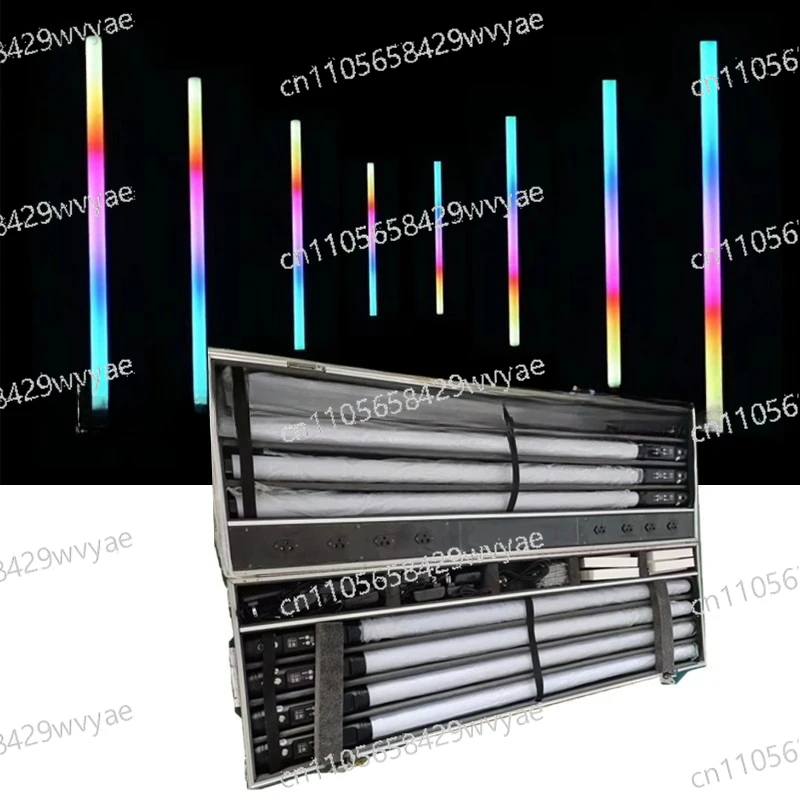 

360 Degree Wireless Battery LED Luminous Pixel Light Tube Clear Bar Background Light Full Color Tube Stage Light