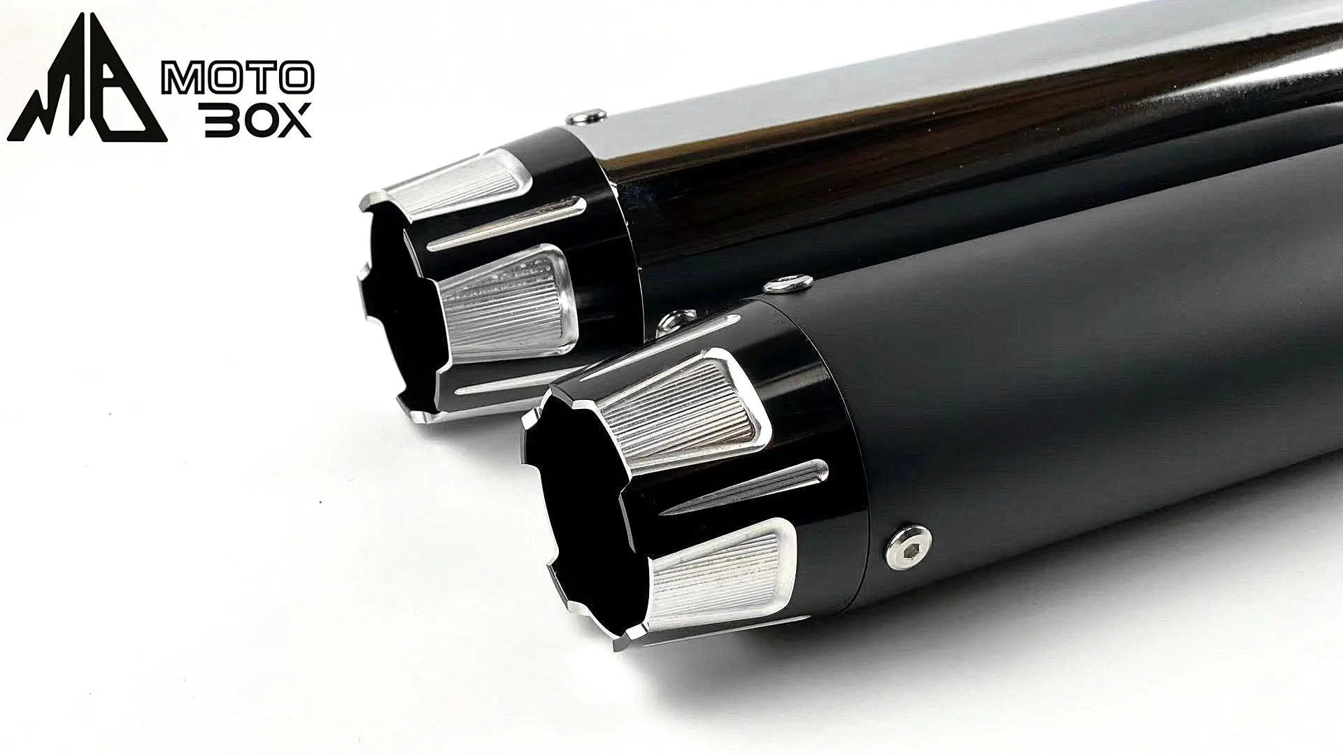 【Premium】For Motorcycle retro stainless steel exhaust pipe tail section, Harley cruiser 51mm universal low sound
