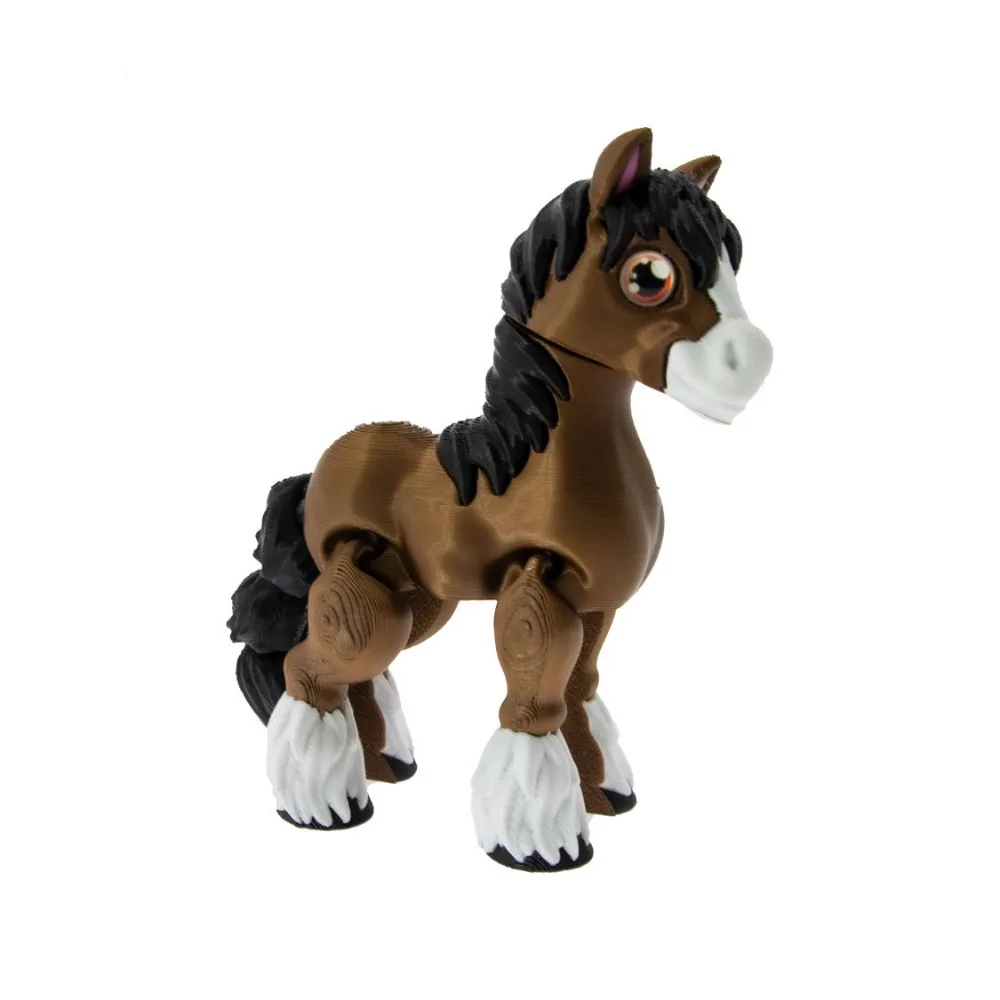 

All-in-one Molding 3D Printed Horse Crystal Horse Rotatable 3D Printed Diceratops Horse Flexible Poseable Joints