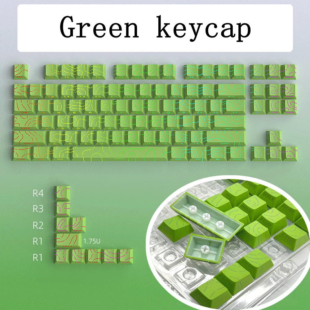 Super Contour Stripe Light PBT-Tastenkappen für mechanische Tastaturen, Cherry-Höhe, Tastenkappen für 61/68/75/84/87 Tasten, Gaming-Tastatur – Detail 14