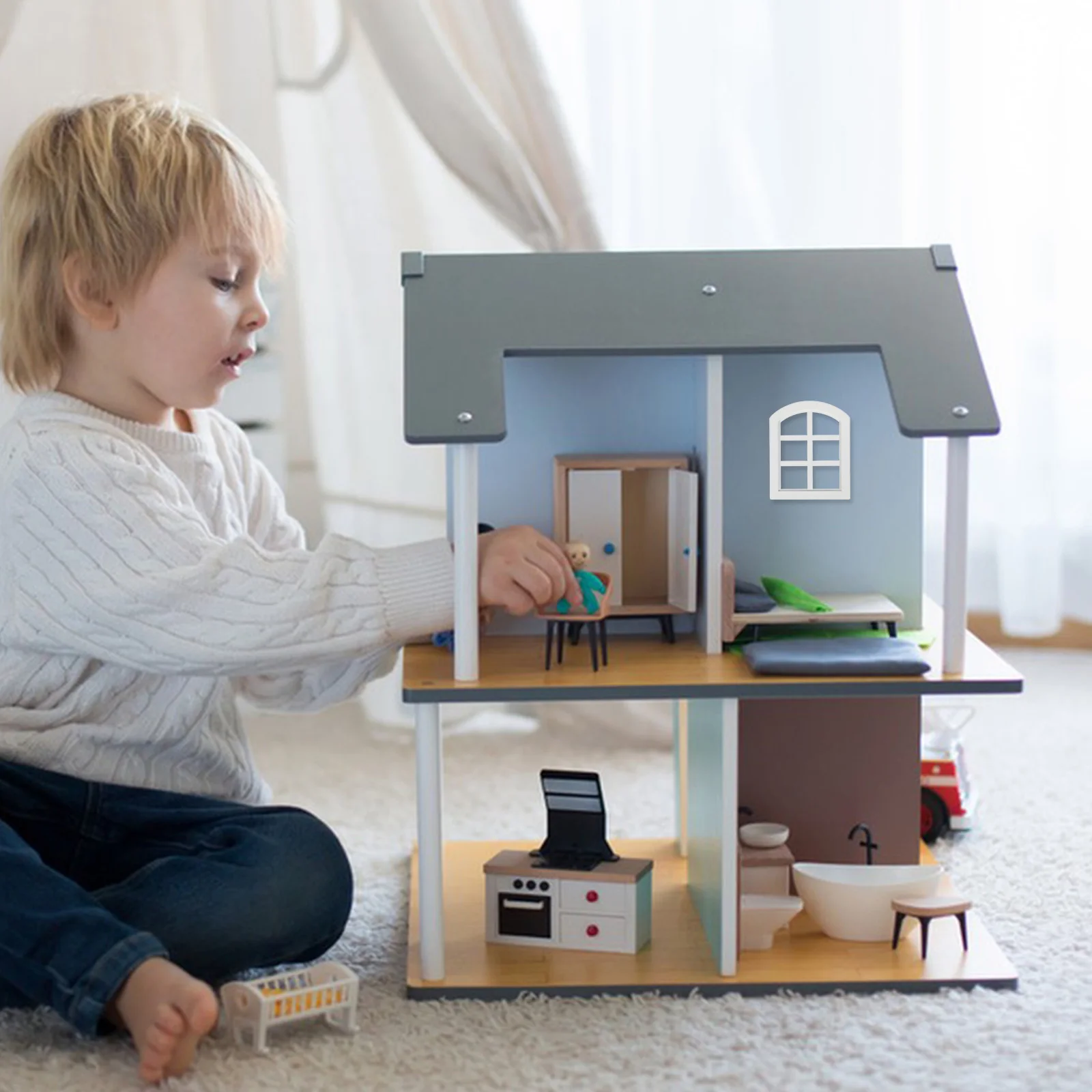 6 stuks miniatuur houten raamkozijnen schaal 1:12 kleine huisaccessoires mini meubels ambachtelijke poppenhuis interieurdecoratie