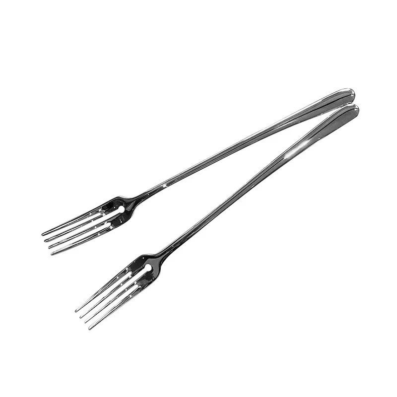 Stainless Steel Dinner Fork Long Handle Table Forks Set Korean Cutlery Four Tine Salad Dessert Fruit Forks Kitchen