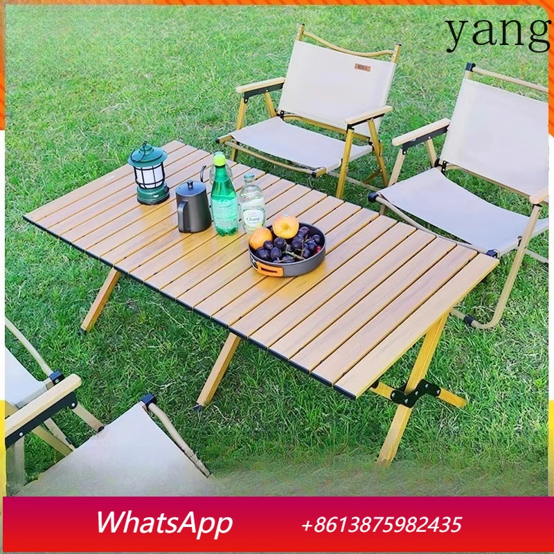 

YJQ outdoor folding table aluminum alloy double layer camping trip folding picnic portable camping table