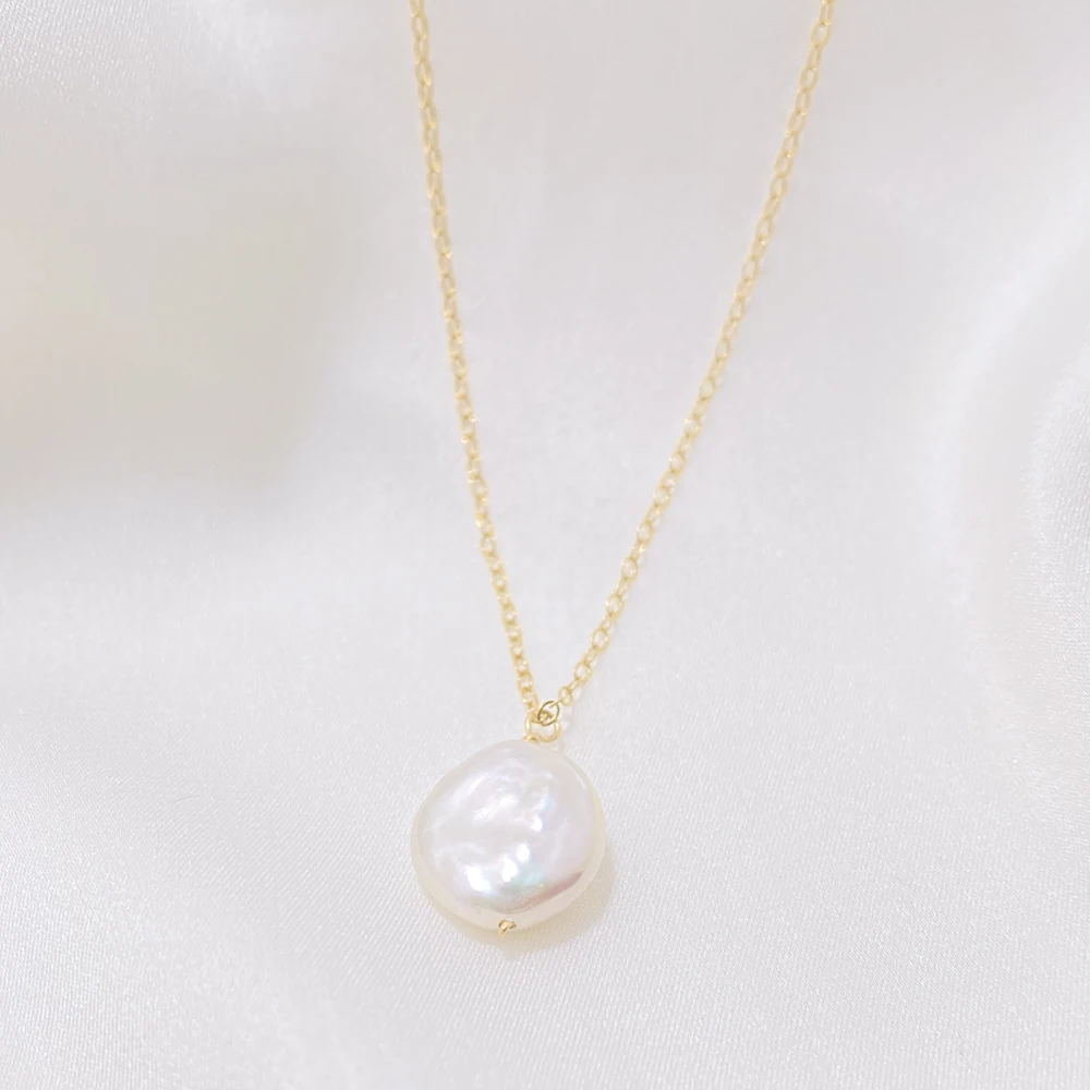 

Necklace Baroque Pendants Natural Freshwater Pearl Handmade Choker 14K Gold Filled Jewelry for Women Party Birthday Daily Gift