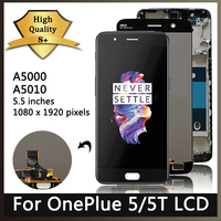 Original AMOLED For OnePlus 5T/5 LCD Display Touch Screen Digitizer One Plus 5/5T LCD 1+5 1+5T A5000 A5010 Display Frame