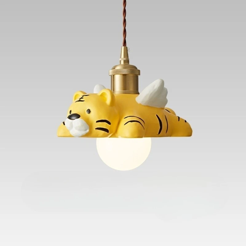 

Moden Cartoon Animal-Shaped Resin Ceiling Pendant Lights Creative Bedroom Living Room Restaurant Study White Ball Hanging Lamps