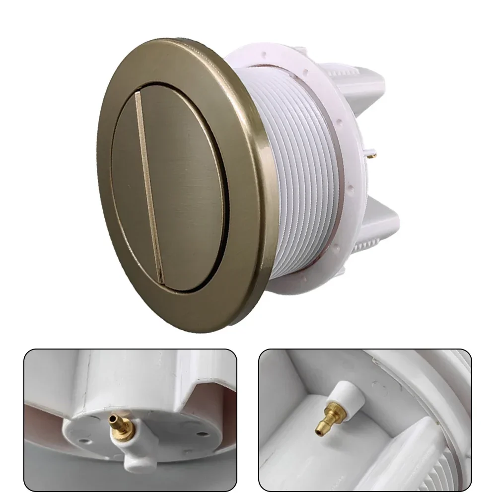 

Toilet Push Button Plastic Brushed Brass Gold Twin Hose Toilet Push Button Dual Flush Air Type Pneumatic Bathroom Accessories