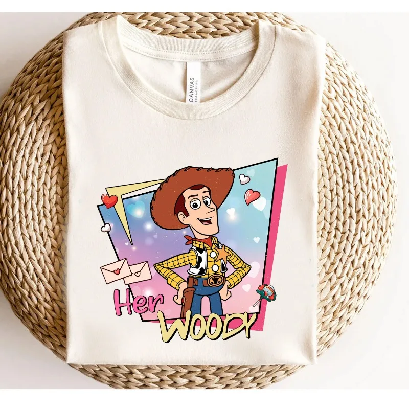 Retro 90s Disney Woody and Shepherdess Shirts, Cute Disney Toy Story Couple Valentine's Day Shirts, Disney Gift Family  T-shirts