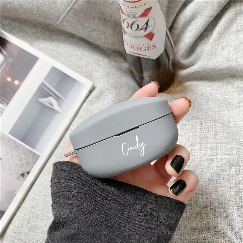 شخصية اسم الطباعة الحال بالنسبة لسوني WF-1000XM4 للصدمات البلاستيك الصلب قذيفة لسوني WF-1000XM4 يغطي اسم مخصص