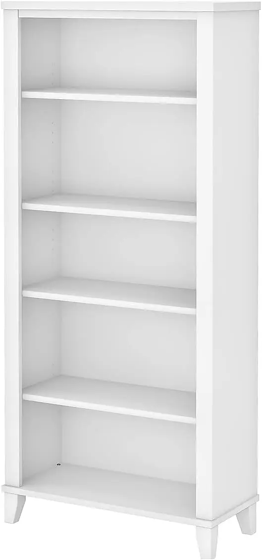 Bush Wc81965 Somerset 5-Shelf 65-Inch H Boekenkast, Wit