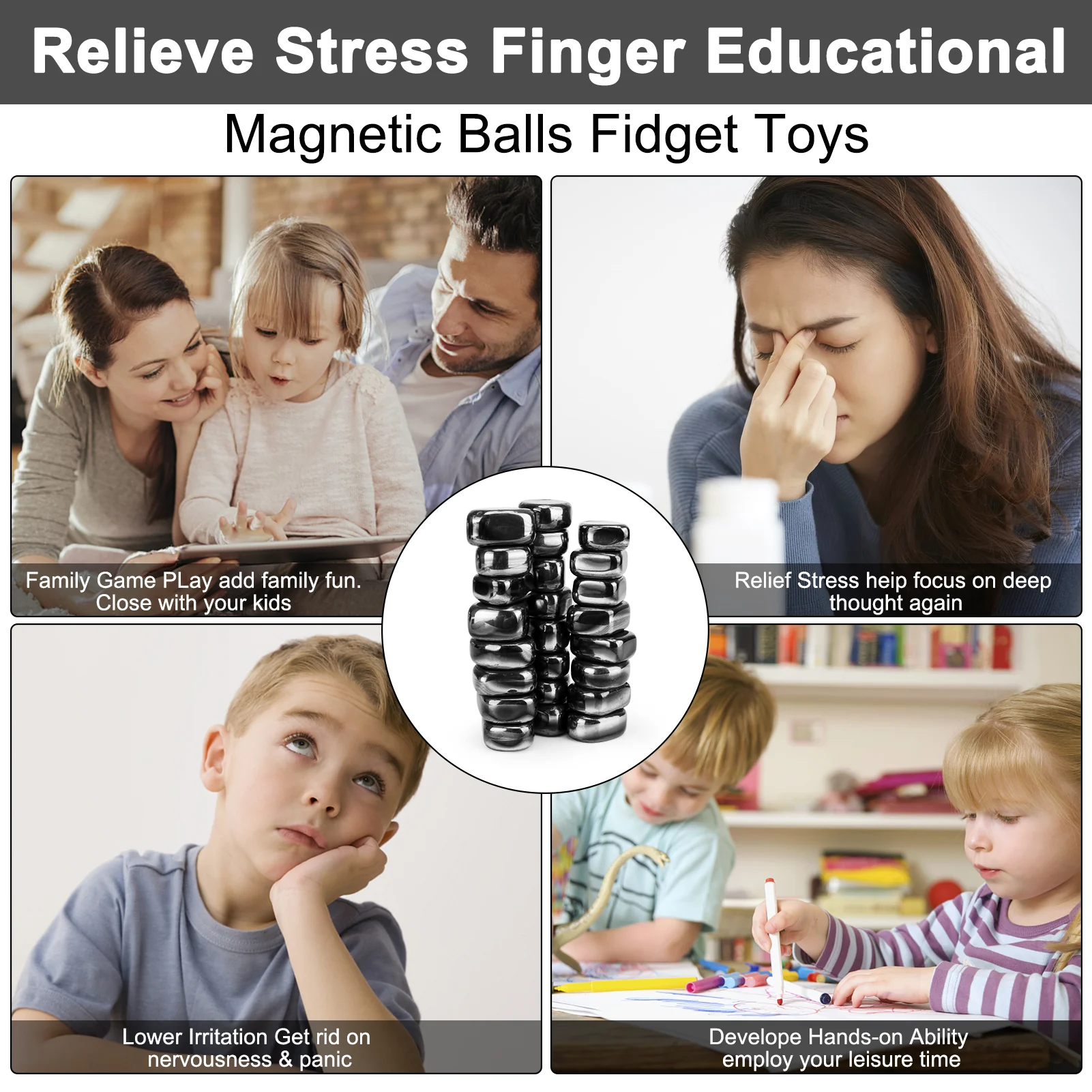 ชุดแม่เหล็กสีดำ 24 ชิ้น แม่เหล็กติดตู้เย็น ตู้เก็บของ ครัว ของขวัญสำหรับครู นักวิจัย ชุดอุปกรณ์วิทยาศาสตร์ เกมหมากรุก ของเล่นคลายเครียด