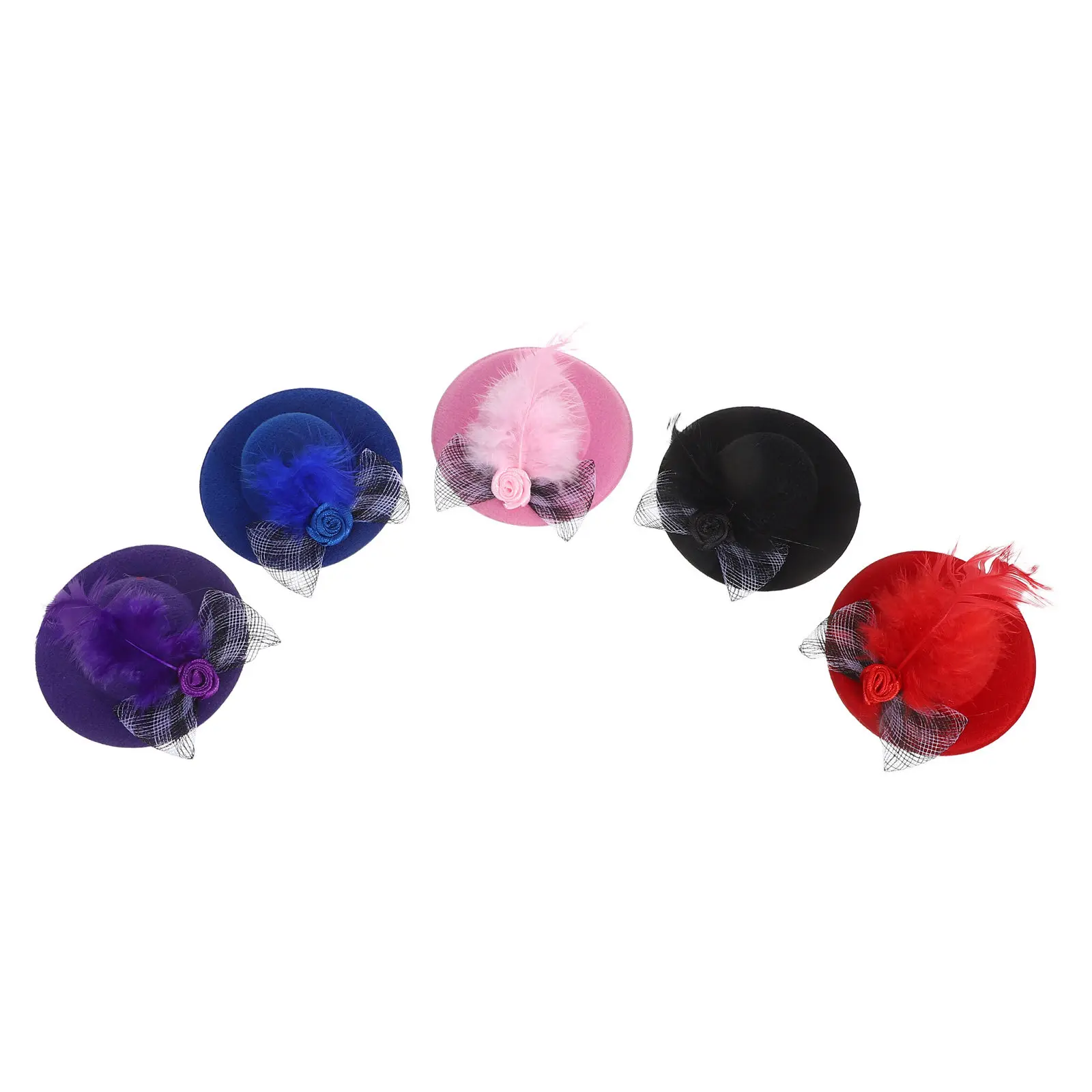 5 Pcs Miniature Top Hats Tiny Toy Hair Accessory for Crafts Tea Dollhouse Fancy Ornament